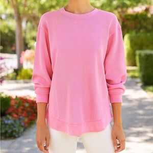 SunnySide by Sundry Waffle Knit Sweatshirt Fuschia Crewneck Pullover Medium NWT